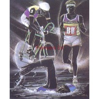 cod. P.AT06 - Cornice con Poster Triathlon 24x18