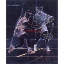 Frame with poster Tennis Doppio 24x18