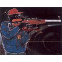 cod. P.TIF04 - Cornice con Poster Tiro fucile 24x18